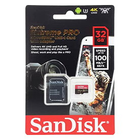 【5月限定!全商品ポイント2倍セール】サンディスク ( SANDISK ) 32GB microSD Extreme PRO R=100MB/s W=90MB/s SDアダプタ付き ［海外パッケージ］ SDSQXCG-032G-GN6MA