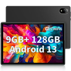 【5月限定!全商品ポイント2倍セール】DOOGEE U10 タブレット 10 インチ wi-fiモデル Android 13 タブレット PC 9GB RAM + 128GB ROM(1TB TF 拡張) 4コア 2.0 GHz CPU タブレット WiFi+1280*800 IPS HD 画面、GMS認証+Bluetoot