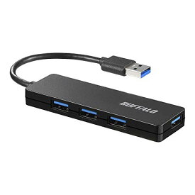 【5月限定!全商品ポイント2倍セール】バッファロー USB ハブ USB3.0 スリム設計 4ポート バスパワー 軽量 Windows Mac PS4 PS5 Chromebook 対応 テレワーク 在宅勤務 BSH4U125U3BK