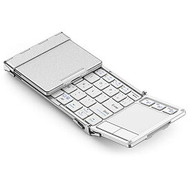 iClever Bluetooth ワイヤレス キーボード 折り畳み モバイルキーボード タッチパッド付き マルチペアリング ブルートゥース5.1 USB ipad ミニキーボード コンパクト アルミ製 Windows/Android/iOS/Mac な
