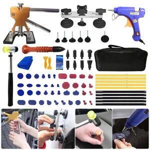 ★★デントリペア デントリペアツールセット 77PCS 車凹部修復工具 デントリフター 凹み修理キット 吸盤 車鈑金 塗装不要 補修ツール ブリッジ型 ハンマー グルーガン グルースティック DIY