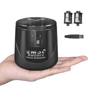 鉛筆削り 電動 乾電池/USB電源供給 電動シャープナー (ブラック)(2セット)