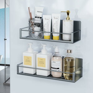 浴室用ラック シャワーラック お風呂 ラック バスルームラック 収納棚ラック マグネットラック 吸着式壁掛け 水切り 穴あけ不要 錆びにくい 浴室とキッチンの収納ラック ステンレス グレー