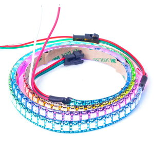 WS2812B LED�e�[�v���C�g 5050 SMD �������C���[ 1m 144LEDs �ʂɃA�h���X�w��\ �ؒf�\ �v���O���}�u���\ DC5V �h���[���t���J���[ �����F �l�I�s�N�Z�� ��PCB IP65 �V���R���R�[�e�B���O�h�� L