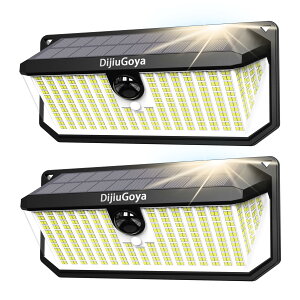 (2PCS)ソーラーライト センサーライト 屋外 466LED 4000ルーメン 強力 2800mAh大容量バッテリー ガーデンライト高感度人感センサー 太陽光発電 自動点灯 電気代不要 省エネ IP65防水防塵 ガーデ
