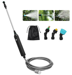 電動噴霧器 充電式 バッテリー式 電動スプレー 2400mAh 3種類のノズル 5M吸水ホース 32-56cm伸縮式パイプ 軽量 植物の水やり 農薬散布