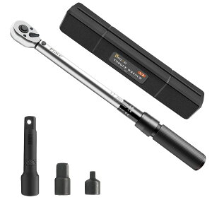 トルクレンチ 自動車 プレセット型 差込角9.5mm(3/8インチ) 車 タイヤ交換 20-140N?m 自転車修理 バイク用 収納ケース付き 日本語取扱説明書
