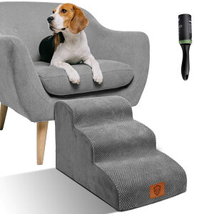 高密度フォームドッグステップ ペット用 ステップ 3段 踏み台 ペット用品 耐水性、滑り止め 階段ペット用 快適性、安全性、耐久性 高齢犬/関節に痛みのある犬?猫用(高さ40cm-3層)