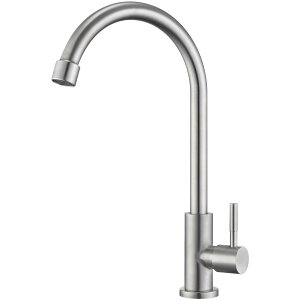 キッチン 洗面用 単水栓 シングルレバー 立水栓 360°回転 キッチン水栓 洗面蛇口 洗面所 庭 ガーデン用 ステンレス製