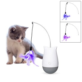 電動猫おもちゃ 充電式室内自動ペット猫知能玩具 猫羽おもちゃ 人気ねこ知育玩具 猫のプレゼント 猫を鍛える玩具 バッテリ駆動 寂しさ解消 ストレス解消 運動不足対策のペット用品 子猫 おもちゃ