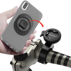 Cシリーズ第2世代 バイクのスマートフォンホルダー、クイックマウント付き、ユニバーサルアルミニウムのマウンテンバイクのハンドルバーの携帯電話ホルダーは、iPhone Galaxy Google用のMTB道