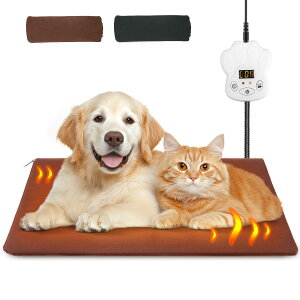 【ペット専門家監修】 ペット用ホットカーペット 65x40cm ペットヒーター 猫 犬 20℃〜45℃温度調節可能 4段階タイマー機能 PSE認証済み ホットカーペット ヒーターマット ペット加熱パッド 噛