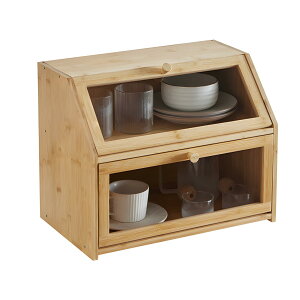 食器棚、卓上食器棚、キッチン収納棚 3段 簡単組立 安定性 大容量 収納 キャビネット 竹製 はしご型食器収納棚 組み立て式 台所収納 調味料入れ 長虹工芸アクリルフリップドア 防塵 防湿 ひ