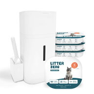 リッターゼロ 猫トイレ用ゴミ箱 ホワイト プラスチック製 7層臭いロック機能 スコップ付き (リッターゼロ…