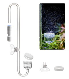 【小径24mm】 水草用co2 ディフューザー co2拡散器 アクアリウム アクリル製 バブルカウンター CO2ストーンワンタッチ継ぎ手逆流逆止弁一体型 セラミックプレート