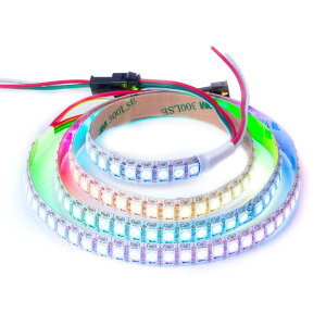 WS2812B LED�e�[�v���C�g 5050 SMD RGBIC �������C���[ 1m 144LEDs �ʂɃA�h���X�w��\ �ؒf�\ �v���O���}�u���\ DC5V �h���[���t���J���[ �����F �l�I�s�N�Z�� ��PCB IP30 ��h�� LED�X�g�����O��