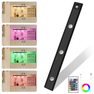 RGBW�l���Z���T�[���C�g ���� LED�o�[���C�g 40cm 1200mAh 16�F �L�b�`�����C�g���i�K�������F Type C�[�d�� �}�O�l�b�g���� ��t�ȒP ���͋C��� �N���[�[�b�g�䏊 �I�� �ԐڏƖ� �H���s�v 1�{