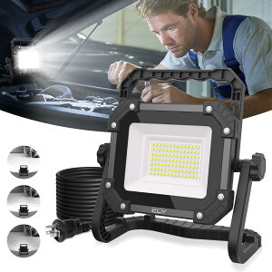 LED ���[�N���C�g led���C�g ������ AC�R���Z���g 100V�Ή� ����/���O�g�p�� 80W 3�i�K�P�x���� �����P�x 8800���[���� �����F 6500K 800W���� IP65�h�� 3.5�P�[�u�� �ȃG�l ���邢 ���� �֌g�� �L�͈͏�