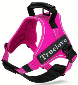 2WAY喉に優しい犬ハーネス 負担軽減犬用ハーネス TRUE LOVE日本授権店 犬用胴輪 ドッグ ペット用品 ハーネスリード 3M反射材料 訓練 ナイロン素材 小型犬、中型犬、大型犬に向け 通気性 調節可能 (XL ピンク)