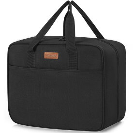 カセットコンロ収納ケース コンロ用ケース ガスボンベ収納ポケット付 アウトドア キャンプ BBQ 災害 持ち運び 収納 自立型 【ケースのみ コンロ別売り】 幅34×奥行17×高さ28cm以下対応 ブラック