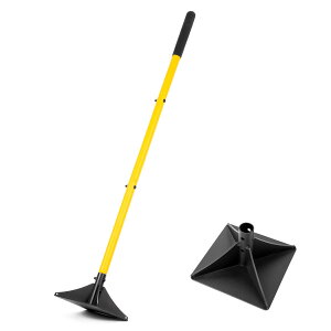 スチール製タンパー 地固め道具 122cmロングハンドル付き20×20cm転圧ヘッドオールスチール構造?ゴム製グリップ?高耐久アスファルト整地?舗装?庭作業?ブラックトップ補修に最適