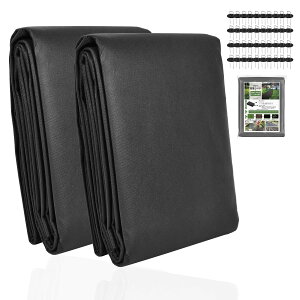 防草シート 【防草対策?高透水】高密度100g/m2 不織布 UV耐候剤配合 高耐久 雑草防止 固定ピン付き 農業 園芸用 除草 ブラック 1 m×10m 2枚セット