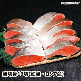 【送料無料】鮭切身10切(紅鮭・ロシア産) 切身 真空パック ギフト gift GIFT おすすめの 贈り物　魚 fish さかな