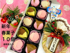 プレゼント お年賀 お菓子 和菓子 詰め合わせ 【お年賀 練り切り 菓子 7個 道明寺3個】プチギフト プチプレゼント 道明寺 お年賀 お菓子 干支 ギフト 送料無料 おすすめ 粗品 おしゃれ 2022 食品キッズ スイーツ メンズ レディース