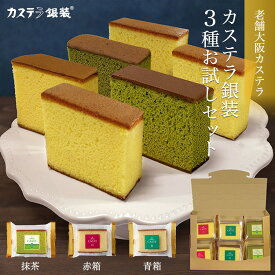 【カステラ 銀装 個包装 お試しセット 3種6個　ポストにお届け】 ギフト スイーツ お菓子 和菓子 洋菓子 銀装 プレゼント お土産 内祝い お歳暮 お礼 お供え お中元 高級 老舗 焼き菓子 送料無料 常温 手土産 賞味期限 詰め合わせ 切り落とし