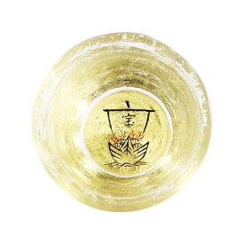 華正工房 華正蒔絵ガラス 盃 宝船[ 杯 おちょこ お猪口 ぐい呑み ぐい飲み 酒器 かわいい 日本酒 熱燗 冷酒 食前酒 国産 日本製 加賀蒔絵 山中漆器 うるし 金沢金箔 黄金 誕生日 ]