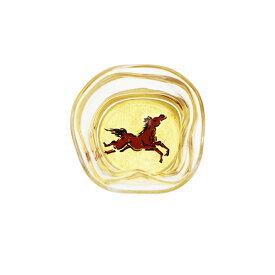 華正工房 華正蒔絵ガラス 馬 ひねり型 盃[ 杯 おちょこ お猪口 ぐい呑み ぐい飲み 酒器 かわいい 日本酒 熱燗 冷酒 食前酒 国産 日本製 加賀蒔絵 山中漆器 うるし 金沢金箔 黄金 誕生日 ]