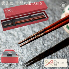 華正工房 黒箸ギフト｜能登ヒバ うるしけんこう箸（23.0cm）｜天然漆 加賀蒔絵｜男性への贈り物 父の日 誕生日祝い｜のし・メッセージカード対応