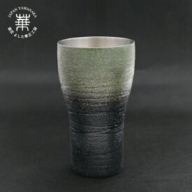 華正工房 漆彩文タンブラー 緑 ステンレス 大[ 酒器 国産 日本製 加賀蒔絵 山中漆器 うるし 金沢金箔 黄金 父の日 ]