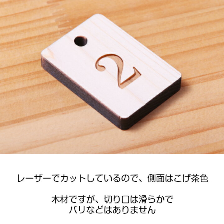 楽天市場 番号札 おしゃれな木製 国産ヒノキの木札 明朝体 クロークチケット 会計札 親子札 クローク札 番号 プレート 数字 テーブルナンバー 大 小 檜 桧 同じ数字のペアも作れる 穴付き あいち認証材 ロゴ入れ対応 名入れ オーダーメイド 日本製 メール便対応
