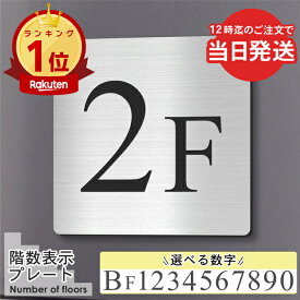 【楽天1位】【〜12:00注文で当日発送】階数表示板 階段 数字 サイン 階数表示プレート【150角】ステンレス調 シルバー 階数案内 メーカー 四角 デザイン 銀色 軽くて丈夫 屋外対応 テープ付き 貼るだけでOK 簡単設置 シール式 日本製 メール便 送料無料