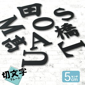 切り文字 表札 看板 5cm 漢字 ひらがな カタカナ アルファベット 記号 数字 (楷書体) ブラック 黒 切文字 抜き文字 立体文字 おしゃれ 軽くて丈夫 艶消し マット 屋外対応 取付ガイド付 貼る シール式 メール便 送料無料【当店は月間優良ショップ通算19回受賞店です】