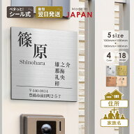 表札 家族 名前+住所 家族全員の名前と住所が入る【選べるデザイン】SS-LL シルバー ゴールド ブロンズ …