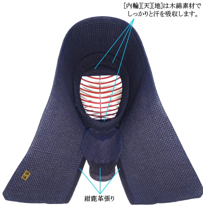 楽天市場】『禅海』本手刺防具/総紺革仕立て1.5分刺 3点セット[面・甲  