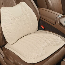 車 シートクッション 座布団 腰枕 ランバーサポート ナッパレザー 運転席 助手席 後部座席 背もたれ 通気性 人間工学 腰サポート 圧力分散 四季汎用 柔らかい 滑り止め 蒸れない 弾性 オフィス 自宅用 車用〖並行輸入品〗