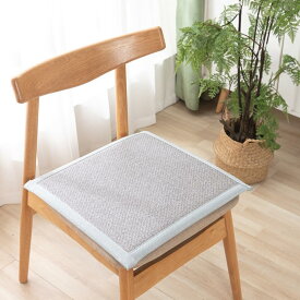 い草 夏用 チェアパッド 座布団 40x40cm 1個入り 接触冷感 ひんやりマット 四角 椅子用 シートクッション 滑り止め ダイニングチェア 体圧分散 和室 洋室