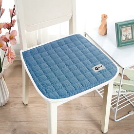椅子座布団 椅子用クッション 正方形 45*45cm シートクッション 紐付き チェアパッド ダイニングチェア用 事務椅子用座布団 タイプ02 滑り止め おしゃれ 薄型