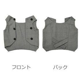 ペット スーツセット ドッグ 犬 服 タキシード ベスト シャツ 2点セット グレー 結婚式 フォーマル リングドッグ 記念日 お祝い 男の子 プレゼント