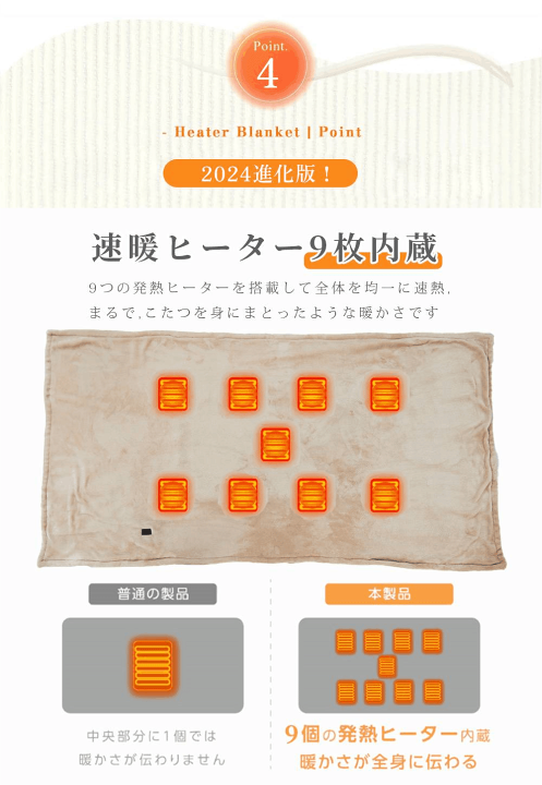楽天市場】電気毛布 5WAY 9枚炭素繊維ヒーター ひざ掛け USB給電