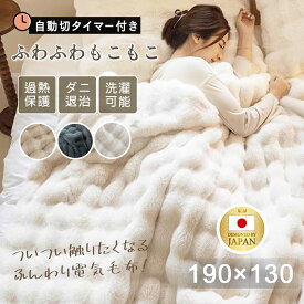 【日本カケン認証 】電気毛布 掛け敷き兼用 大判190×130cm 炭素繊維ヒーター 両用 フランネル 自動電源オフ ダニ退治 過熱保護 タイマー機能付 電気ブランケット ひざ掛け 洗える ダブル 2人 節電