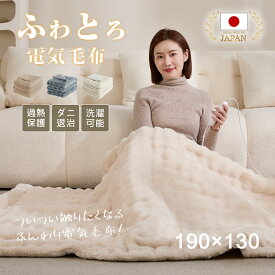 『★3000円クーポン利用で4980円！』【AI自動温度調節】【日本カケン認証 】電気毛布 掛け敷き兼用 ふわとろ電気毛布 大判190×130cm 炭素繊維ヒーター 両用 フランネル 自動電源オフ ダニ退治 過熱保護 タイマー機能付 電気ブランケット ひざ掛け 洗える ダブル 2人 節電