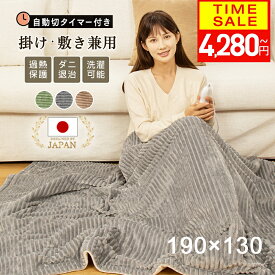 「正規販売店」＼クーポンで最安4,280円／【楽天1位】電気毛布 掛け敷き兼用 大判190×130/160×80/120×60cm 炭素繊維ヒーター 両用 フランネル 自動電源オフ ダニ退治 過熱保護 タイマー機能付 電気ブランケット ひざ掛け 洗える ダブル 節電 寒さ対策グッズ
