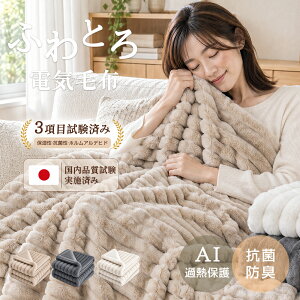 クーポンで3,980円～「楽天1位」【AI自動温度調節×炭素繊維ヒーター】 ふわとろ毛布 電気毛布 掛け敷き兼用 極上ふ