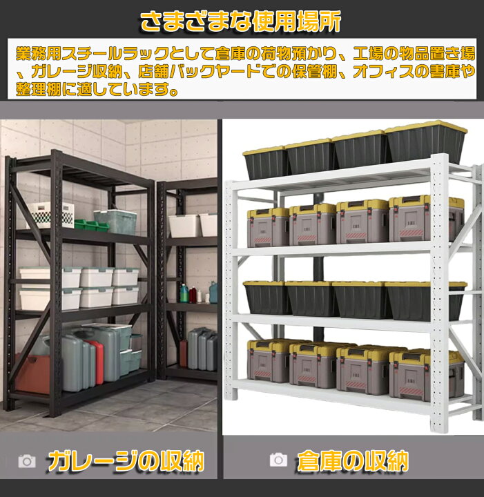 楽天市場】スチールラック 棚 ラック 棚 倉庫 耐荷重200kg/段 (天地4段 