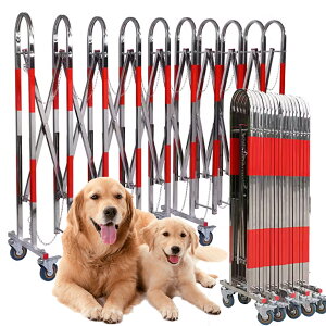 フェンス 柵 屋外 ステンレス鋼 バリケード 伸縮フェンス キャスター付き 高い110cm 長さ3m-10m 伸縮 アコーディオンフェンス ポータブルで柔軟なモバイル バリケード ドア ガードレール 門扉