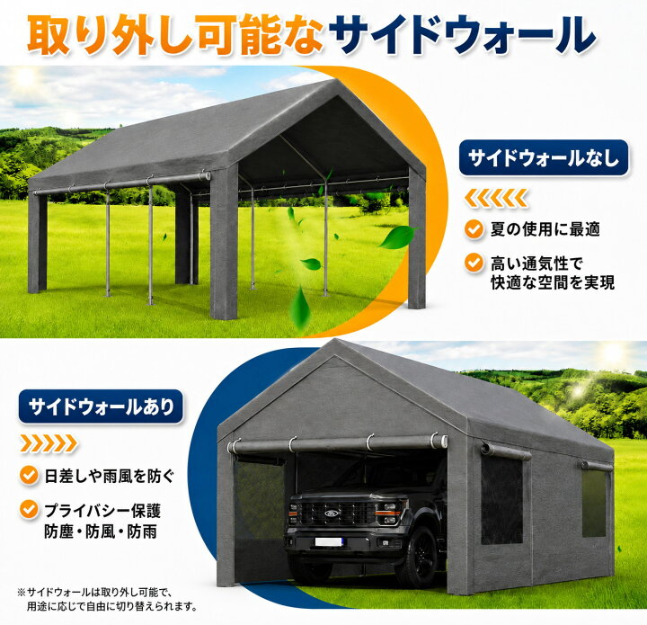 楽天市場】カーポート ガレージテント 単管パイプ 車庫 キット パイプ 